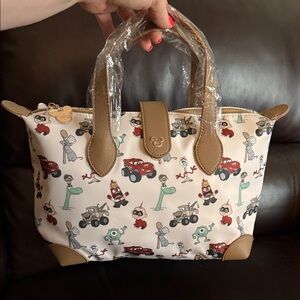 Disney cross-body Pixar -Print Tote with Tan Trim